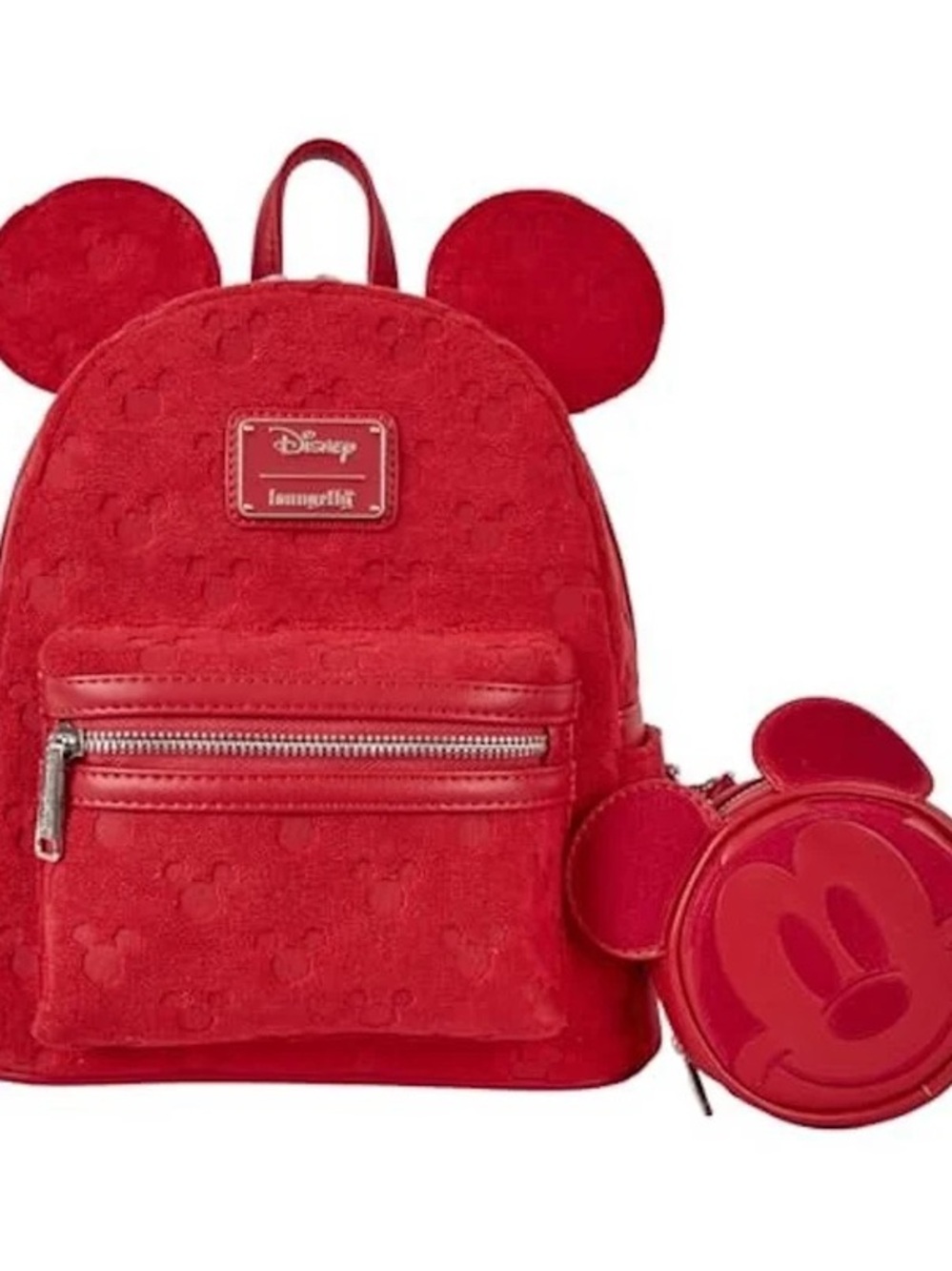 Loungefly Disney Mickey Ears Burnout Mini Backpack with Coin Purse
